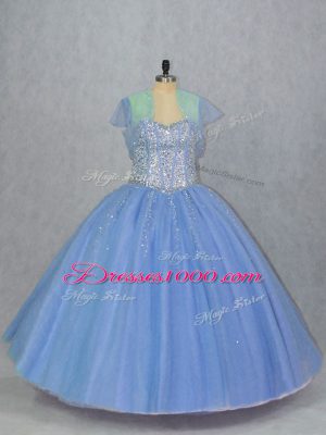 Colorful Floor Length Blue Quinceanera Dresses Sweetheart Sleeveless Lace Up