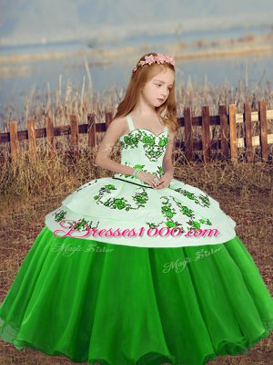 Super Lace Up Pageant Dress for Teens Embroidery Sleeveless Floor Length