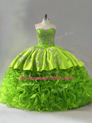 Hot Sale Sweet 16 Quinceanera Dress Sweet 16 and Quinceanera with Embroidery Sweetheart Sleeveless Court Train Lace Up