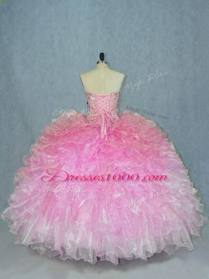 Extravagant Multi-color Sleeveless Organza Lace Up Quinceanera Dress for Sweet 16 and Quinceanera