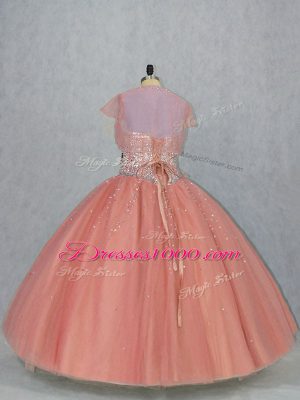 Vintage Tulle Sleeveless Floor Length Quinceanera Dresses and Beading