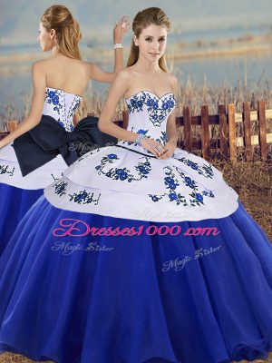 Best Selling Floor Length Ball Gowns Sleeveless Royal Blue Sweet 16 Dress Lace Up