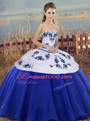 Best Selling Floor Length Ball Gowns Sleeveless Royal Blue Sweet 16 Dress Lace Up