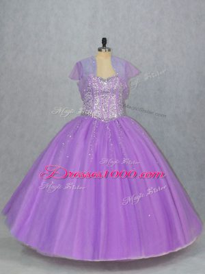 Admirable Sleeveless Lace Up Floor Length Beading Sweet 16 Quinceanera Dress