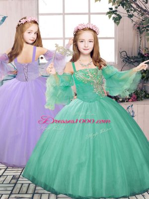 Captivating Floor Length Green Quince Ball Gowns Sweetheart Long Sleeves Lace Up