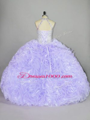 Sweet Sweetheart Sleeveless Organza 15th Birthday Dress Beading and Ruffles Lace Up