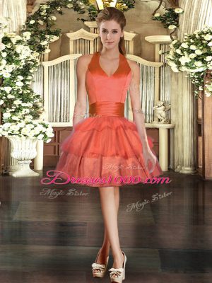 Fantastic Floor Length Ball Gowns Sleeveless Orange 15th Birthday Dress Lace Up