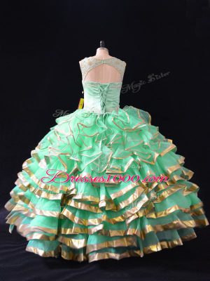 Sleeveless Lace Up Floor Length Ruffles Quinceanera Dresses