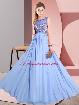 On Sale Lavender Sleeveless Chiffon Backless Quinceanera Dama Dress for Wedding Party