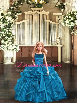 Sleeveless Lace Up Floor Length Ruffles 15th Birthday Dress