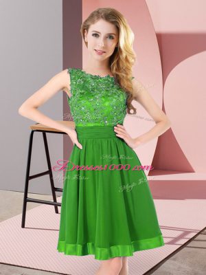 Green Scoop Backless Beading and Appliques Wedding Party Dress Sleeveless