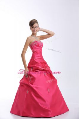 Traditional Sweetheart Sleeveless Taffeta Sweet 16 Dresses Appliques Lace Up