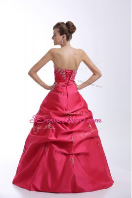 Traditional Sweetheart Sleeveless Taffeta Sweet 16 Dresses Appliques Lace Up