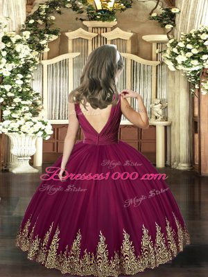 On Sale Sleeveless Embroidery Backless Little Girls Pageant Gowns