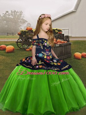 High Class Floor Length Ball Gowns Sleeveless Little Girls Pageant Dress Wholesale Lace Up