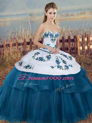 Shining Sleeveless Lace Up Floor Length Embroidery and Bowknot Sweet 16 Quinceanera Dress