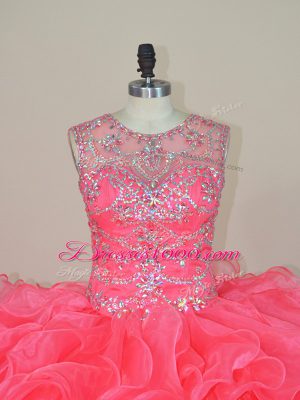 Amazing Sleeveless Lace Up Beading and Ruffles Sweet 16 Dresses