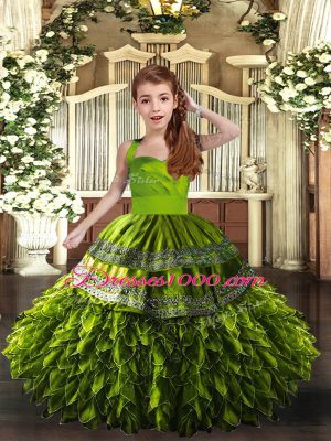 Discount Straps Sleeveless Organza Pageant Dress Ruffles Lace Up
