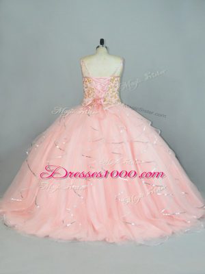 Sleeveless Beading and Ruffles Lace Up Sweet 16 Dresses