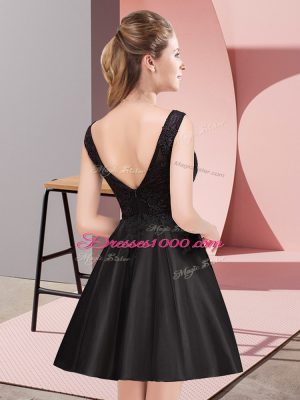 Dazzling Scoop Sleeveless Satin Vestidos de Damas Lace Zipper