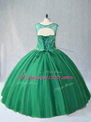 High Class Sleeveless Lace Up Floor Length Beading Sweet 16 Quinceanera Dress