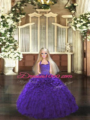 Glamorous Floor Length Ball Gowns Sleeveless Purple Sweet 16 Quinceanera Dress Lace Up