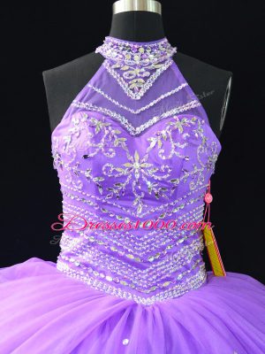 Flare Floor Length Ball Gowns Sleeveless Lavender Vestidos de Quinceanera