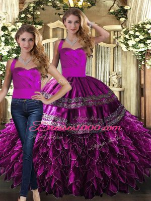 Cheap Halter Top Sleeveless Organza Vestidos de Quinceanera Embroidery and Ruffles Lace Up