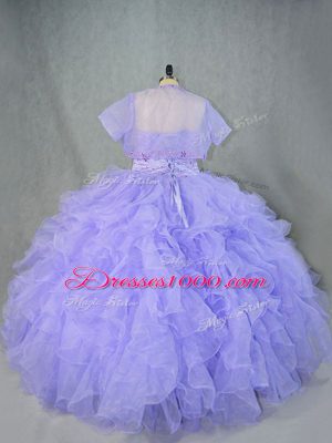 Sleeveless Lace Up Floor Length Beading and Ruffles Quinceanera Dresses