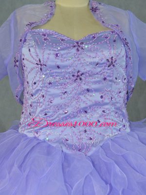 Sleeveless Lace Up Floor Length Beading and Ruffles Quinceanera Dresses