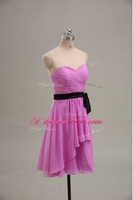 Charming Sweetheart Sleeveless Chiffon Homecoming Gowns Ruching Zipper