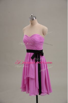 Charming Sweetheart Sleeveless Chiffon Homecoming Gowns Ruching Zipper