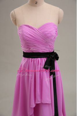 Charming Sweetheart Sleeveless Chiffon Homecoming Gowns Ruching Zipper