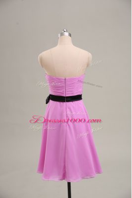 Charming Sweetheart Sleeveless Chiffon Homecoming Gowns Ruching Zipper