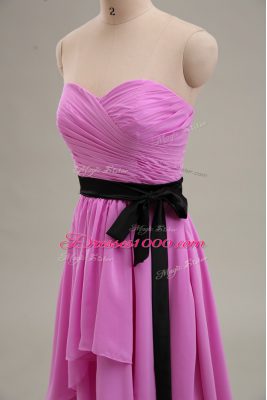 Charming Sweetheart Sleeveless Chiffon Homecoming Gowns Ruching Zipper