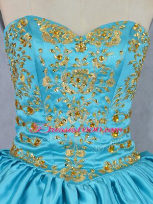 Low Price Sweetheart Sleeveless Lace Up 15 Quinceanera Dress Baby Blue Satin and Organza