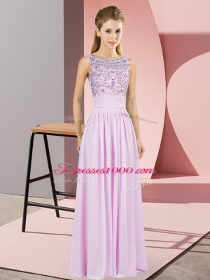Backless Prom Dresses Lilac for Prom and Party and Military Ball with Beading