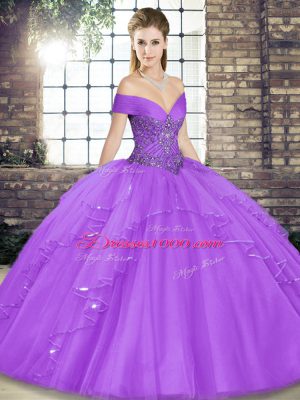 Delicate Sleeveless Beading and Ruffles Lace Up Sweet 16 Quinceanera Dress