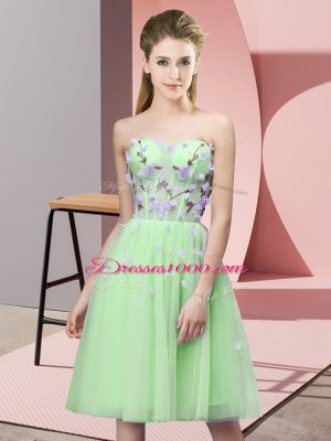 Modest Empire Appliques Dama Dress Lace Up Tulle Sleeveless Knee Length