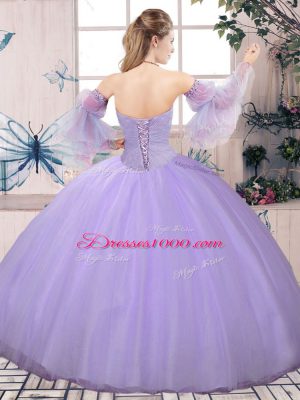 Elegant Blue Sleeveless Tulle Lace Up 15 Quinceanera Dress for Sweet 16 and Quinceanera