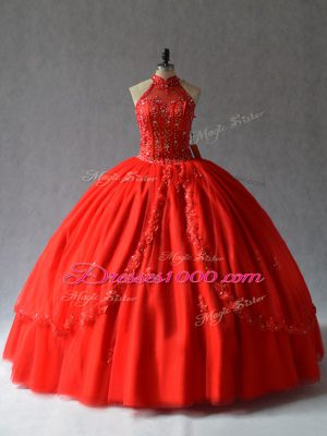 Fantastic Tulle Sleeveless Floor Length Quinceanera Gowns and Appliques
