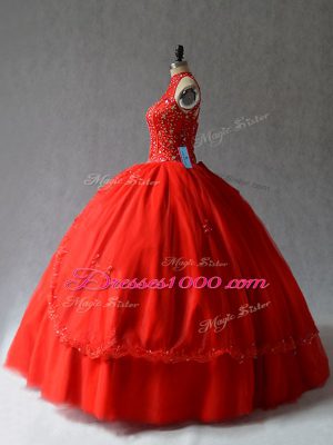 Fantastic Tulle Sleeveless Floor Length Quinceanera Gowns and Appliques