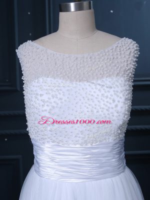 Sexy Lace Up Wedding Gowns White for Wedding Party with Beading and Lace