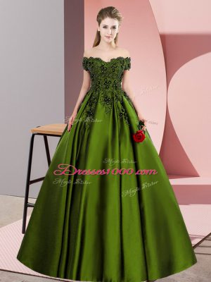 High Class Lace Quinceanera Gown Olive Green Zipper Sleeveless Floor Length