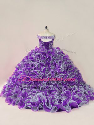 Multi-color Sweet 16 Quinceanera Dress Off The Shoulder Sleeveless Lace Up