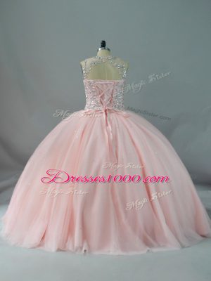 Super Lace Up Quinceanera Dresses Peach for Sweet 16 and Quinceanera with Beading