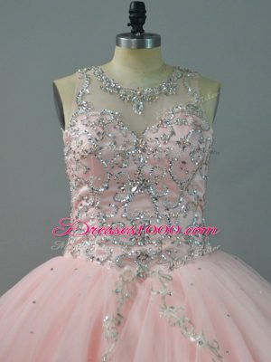 Super Lace Up Quinceanera Dresses Peach for Sweet 16 and Quinceanera with Beading