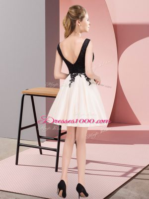 Green Sleeveless Mini Length Lace Zipper Bridesmaid Gown