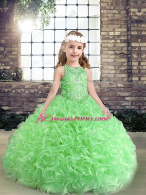 Super Floor Length Pageant Gowns For Girls Scoop Sleeveless Lace Up