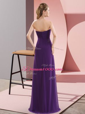 Artistic Royal Blue Zipper Sweetheart Beading Prom Dress Chiffon Sleeveless